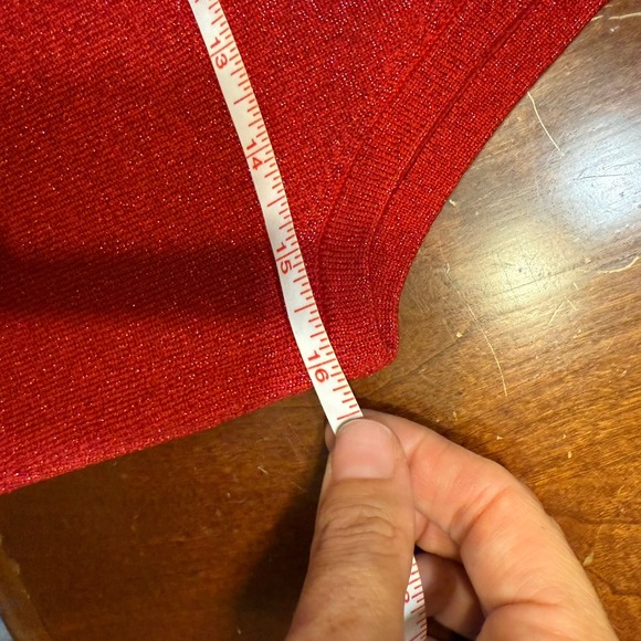 Michelle Antonelli Red Shimmer Gold Silk Blouse Tank Top Size M Holiday‎ Party - Picture 8 of 9